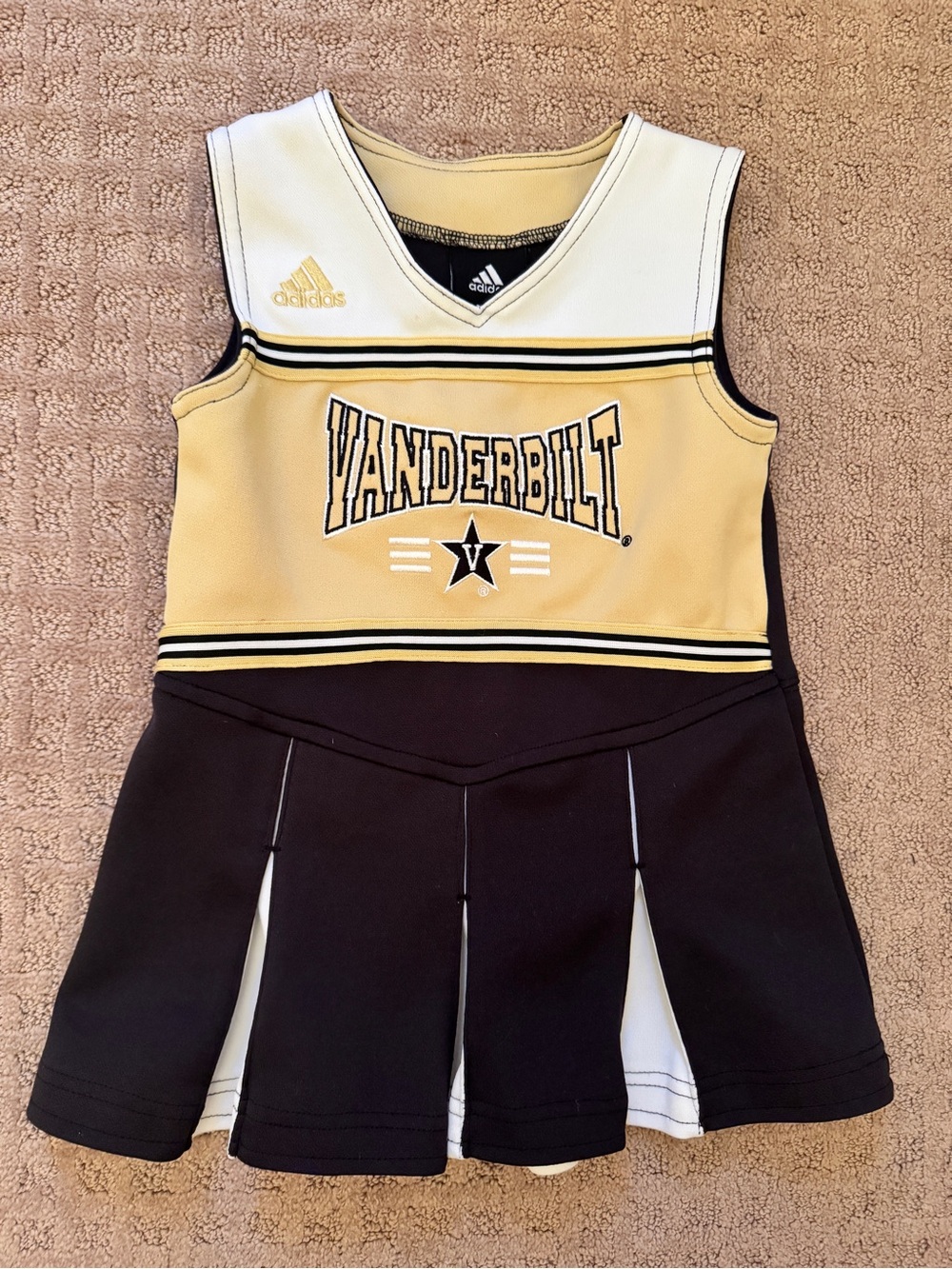 Adidas Vanderbilt Gold & Black Girls Cheer Dress
